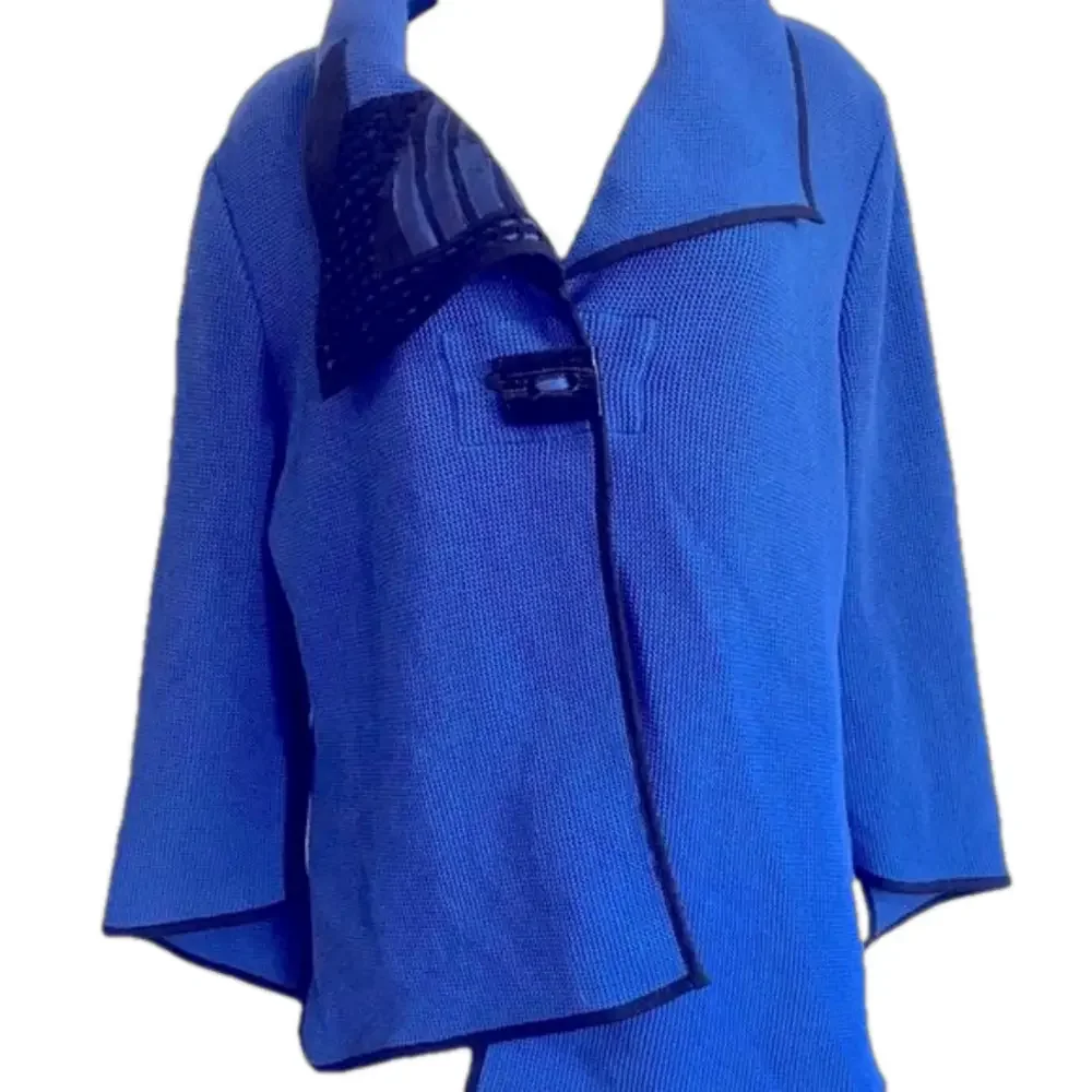 Tiwoli OF IRELAND cotton / acrylic one button asymmetric top XL